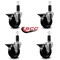 Service Caster 4'' Phenolic Swivel 1-1/4'' Expanding Stem Caster Set with Brake, 4PK SCC-EX20S414-PHS-PLB-114-4 - alternate 3